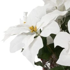 Northlight 14.5" White Artificial Christmas Poinsettia with Red Wrapped Base -Northlight Christmas Store GUEST b30c5383 87ee 4b8b 988f e99ff5d1cd87