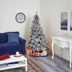 5ft Nearly Natural Pre-Lit LED Flocked Vermont Mixed Pine Artificial Christmas Tree Clear Lights -Northlight Christmas Store GUEST b322b59d 8e80 4dbd 93ad 6299e6cf2e76