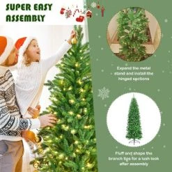 Tangkula Pre-lit Hinged Artificial Pencil Fir Christmas Tree with UL-listed Lights -Northlight Christmas Store GUEST b32de0ff f570 485d a191 4c89d135dbc7