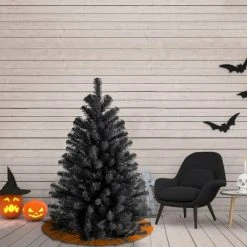 National Tree Company 4.5 ft Artificial Full Christmas Tree, Black, North Valley Spruce, Includes Stand