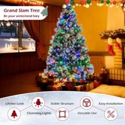 Costway 7 FT Pre-Lit Artificial Christmas Tree Hinged with Pine Needles 400 LED Lights -Northlight Christmas Store GUEST b352402a 819e 498f 985f e550530878d2