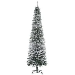 HOMCOM Tall Unlit Snow-Flocked Slim Artificial Christmas Tree with Realistic Branches -Northlight Christmas Store GUEST b49d99f0 3653 4a46 8b60 4d17ee406ee5