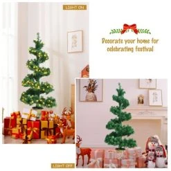 Tangkula Pre-Lit Lifelike Spiral Christmas Tree Topiary Artificial Xmas Tree W/ 150 LED Lights 11 Tangkula Pre-Lit Lifelike Spiral Christmas Tree Topiary Artificial Xmas Tree W/ 150 LED Lights -Northlight Christmas Store GUEST b4eeb33b a272 424f 850f 9d567b38e067