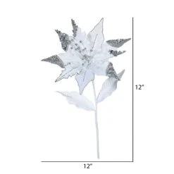 Vickerman 26", 12" Flower Velvet Poinsettia Aritificial Christmas Pick