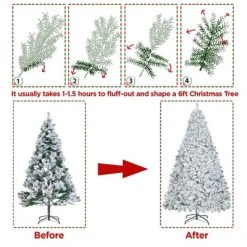 Yaheetech Pre-lit Flocked Artificial Christmas Tree -Northlight Christmas Store GUEST b574ec7a 5927 401c a811 1e5559fa6b21