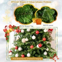 Tangkula Realistic Pre-Lit Christmas Tree 6FT Hinged Artificial Pine Tree W/ 310 LED Lights & 1664 New Tips -Northlight Christmas Store GUEST b5bc2d30 3f9c 4e98 abf7 a09050998d07