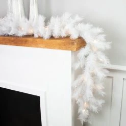 Northlight 9' x 14" Pre-Lit White Alaskan Pine Artificial Christmas Garland, Warm White LED Lights -Northlight Christmas Store GUEST b5f64f3e c73e 4dc6 82c2 1bee28ee1bf6