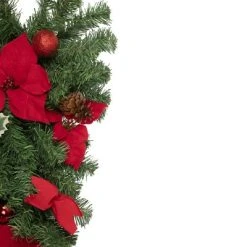 Northlight 32" Red Poinsettia Pine Cone and Ball Artificial Christmas Teardrop Swag, Unlit -Northlight Christmas Store GUEST b6dea3de 023b 42db 9e2d 5b431b44f180