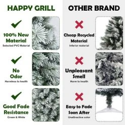 Tangkula Snow Flocked Artificial Christmas Tree Hinged Decoration Pine Tree -Northlight Christmas Store GUEST b7cc7cbd 088e 449d abb8 72ae96b8cd98