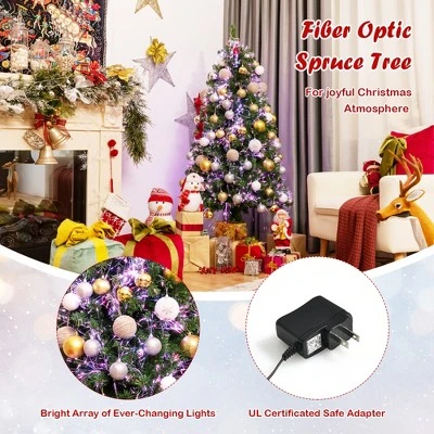 Costway 5ft Pre-lit Fiber Optic PVC Artificial Christmas Tree w/ 449 Branch Tips 10 Costway 5ft Pre-lit Fiber Optic PVC Artificial Christmas Tree w/ 449 Branch Tips - Image 8