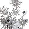 Northlight 34" Silver Jingle Bells and Glitter Snowflakes Artificial Christmas Spray