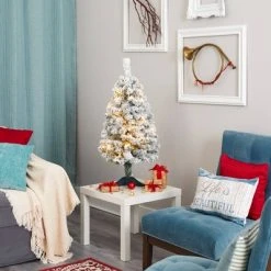 3ft Nearly Natural Pre-Lit LED Flocked Rock Springs Spruce Artificial Christmas Tree Clear Lights -Northlight Christmas Store GUEST b920a3b8 9ae2 47c9 a6da 5eb8532f411e