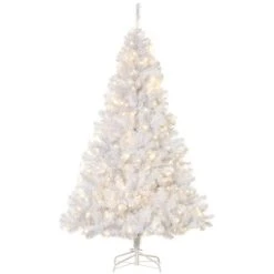 HOMCOM 6ft Tall Pre-Lit Douglas Fir Artificial Christmas Tree with Realistic Branches, 250 Warm White LED Lights and 1000 Tips, White -Northlight Christmas Store GUEST b938277e 2a8e 4441 8a98 34a0b5d93893