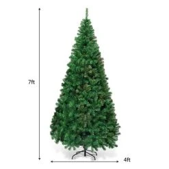 Tangkula 7ft Green Artificial Christmas Pine Tree Hinged PVC Branches with Solid Metal Legs Indoor Outdoor -Northlight Christmas Store GUEST b9bd124e 6cef 4c2c ba9a 3fc29f23af0d