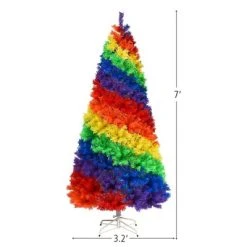 Costway 7FT Artificial Hinged Colorful Rainbow Full Fir Christmas Tree with 1213 Tips -Northlight Christmas Store GUEST ba035b0b 81f7 41a5 8e52 9e17d2870ed9