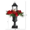 Nearly Natural 33-in Holiday Christmas Berries and Poinsettia with Large Lantern and Included LED Candle Set in a Decorative Urn Porch Decor -Northlight Christmas Store GUEST ba420044 18c5 4646 b17e e652e463e991