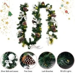 Costway 9ft Pre-Lit Artificial Christmas Garland with Mixed Decorations and LED Lights 13 Costway 9ft Pre-Lit Artificial Christmas Garland with Mixed Decorations and LED Lights -Northlight Christmas Store GUEST ba9afcf6 ebc1 4d4f 8733 6e01fb958b78