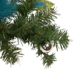 Northlight 6' x 9" Unlit Blue/Silver Peacock and Poinsettia Artificial Christmas Garland -Northlight Christmas Store GUEST bb15b248 55b7 47c4 b04d e0c825d46d56