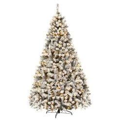 Costway 6ft/7.5ft/9ft Pre-Lit Premium Snow Flocked Hinged Artificial Christmas Tree with 250 Lights/450 Light/550 Lights -Northlight Christmas Store GUEST bb22dace 38d0 4d67 9d61 1b0e9c89e24f