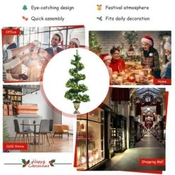 Costway 4FT Pre-lit Spiral Artificial Christmas Entrance Tree w/ Lights & Retro Urn Base -Northlight Christmas Store GUEST bca0910a e619 425e 8446 c187f8a5be13