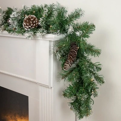 Northlight 6' x 9" Pre-Lit Decorated Frosted Pine and Pine Cone Artificial Christmas Garland 3 Northlight 6' x 9" Pre-Lit Decorated Frosted Pine and Pine Cone Artificial Christmas Garland