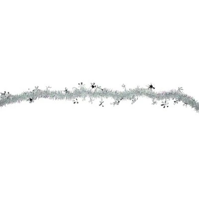 Northlight 12' x 3" White Iridescent and Silver Snowflakes Christmas Tinsel Garland - Unlit 5 Northlight 12' x 3" White Iridescent and Silver Snowflakes Christmas Tinsel Garland - Unlit - Image 3