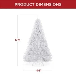 Best Choice Products Premium White Hinged Artificial Christmas Pine Tree w/ Branch Tips, Metal Base -Northlight Christmas Store GUEST be74e41e 14c7 4878 8e10 c83eb6298c8b