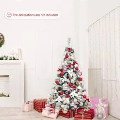 Tangkula Artificial Snow Flocked Christmas Tree, 5FT Hinged Christmas Tree W/ 405 Branch Tips -Northlight Christmas Store GUEST be8da55a 0ee8 4f47 a93b 131c37bd6426