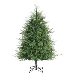 HOMCOM 6ft Artificial Christmas Tree Holiday Decoration with Auto Open, Steel Base, Wide Shape, Green -Northlight Christmas Store GUEST be912673 b910 463f b8c6 571ce27fb434
