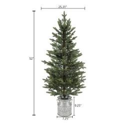 LuxenHome 4ft Pre-Lit LED Artificial Fir Christmas Tree with Silver Metal Pot -Northlight Christmas Store GUEST be92c0ad f10f 456c 8196 7e719997dabc