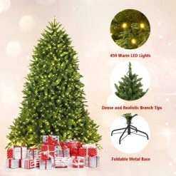 Tangkula 5'Artificial Green PVC Christmas Fir Tree w/ Metal Stand and 450 LED Lights -Northlight Christmas Store GUEST bf760ce1 9e75 4014 b789 a113ed6b26c0