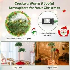 Costway 5FT+3.5FT Double Pre-Lit Artificial Tropical Christmas Palm Tree w/ 100 Lights -Northlight Christmas Store GUEST bffdbbf0 a4b7 48cf a5c8 624cfd80ba75
