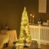 HOMCOM Pre-Lit Slim Noble Fir Artificial Christmas Tree with Realistic Branches, Warm White LED Lights and Tips, Green -Northlight Christmas Store GUEST c030bbd0 0947 49aa affb 740c96213462