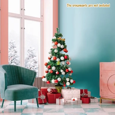 Tangkula Pre-Lit Lifelike Spiral Christmas Tree Topiary Artificial Xmas Tree W/ 150 LED Lights 7 Tangkula Pre-Lit Lifelike Spiral Christmas Tree Topiary Artificial Xmas Tree W/ 150 LED Lights - Image 5