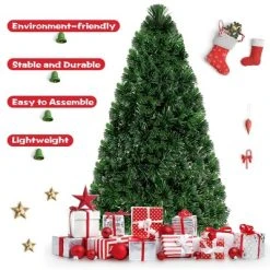 Costway Pre-Lit Fiber Optic Artificial PVC Christmas Tree Metal 5Ft -Northlight Christmas Store GUEST c10c3876 b3c9 4058 8038 2d9db3c62386
