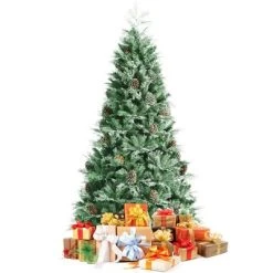 Costway 6ft7ft8ft Snow Flocked Artificial Christmas Tree w/ 71516511139 Glitter PE & PVC Tips -Northlight Christmas Store GUEST c149e892 2d08 4bc6 a4ae effbec484526