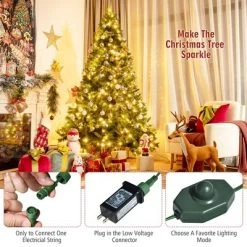 Costway 7ft Pre-Lit Artificial Hinged Christmas Tree w/8 Modes LED Lights and Foot Pedal -Northlight Christmas Store GUEST c2032bb2 fb0f 45d3 bcf3 3c21c1be8228