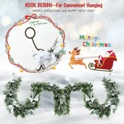 Costway Snow Flocked Christmas Cypress Garland Wedding Party Decor w/280 PE Tips -Northlight Christmas Store GUEST c29e5fc5 07c6 4fe7 843e 0953eababdd1