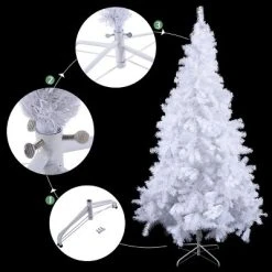 Costway 5Ft/6Ft/7Ft/8Ft Artificial PVC Christmas Tree W/Stand Holiday Season Indoor Outdoor White -Northlight Christmas Store GUEST c2a4566a cd22 47db ac21 b029a38a5b88