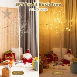Costway 5ft Pre-lit White Twig Birch Tree for Christmas Holiday w/ 72 LED Lights -Northlight Christmas Store GUEST c2f6e2ca 2afa 45ad 8f5e dd1497765433