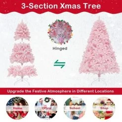 Costway 6 FT Flocked Artificial Christmas Tree Hinged with 350 LED Lights 808 Branch Tips -Northlight Christmas Store GUEST c44e945e f1e6 4791 af9b 69cf1554d044