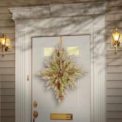 National Tree Company 32 in. Snowy Dunhill® Fir Bethlehem Star with Battery Operated LED Lights 3 National Tree Company 32 in. Snowy Dunhill® Fir Bethlehem Star with Battery Operated LED Lights