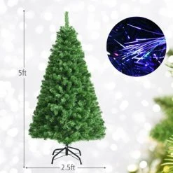 Tangkula Pre-lit Artificial Christmas Tree, Multi-Colored Fiber Optic Spruce Tree Artificial Xmas Tree -Northlight Christmas Store GUEST c50e7435 403c 4f3e a25d 382f7675e6c0