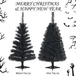 Tangkula 3 Ft Black Artificial Tree Unlit Halloween and Christmas Decoration Tree Compact Festival Party Supplies -Northlight Christmas Store GUEST c629de8a da55 4175 ba3b 4ebd108f6f95