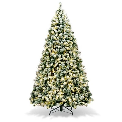 Tangkula Pre-lit Artificial Hinged Christmas Pine Tree Snow Flocked Decoration Tree 12 Tangkula Pre-lit Artificial Hinged Christmas Pine Tree Snow Flocked Decoration Tree - Image 10