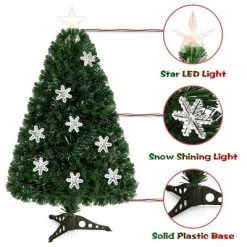Costway 3FT Pre-Lit Fiber Optic Artificial Christmas Tree with Multicolor Led Lights -Northlight Christmas Store GUEST c6b4cd52 4890 45fa 8b3f e1383a5b2677