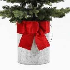 LuxenHome 3.5ft Pre-Lit LED Artificial Fir Christmas Tree with Metal Pot and Red Ribbon -Northlight Christmas Store GUEST c799c87b 1456 48f4 b55f fbf9fe316cc3