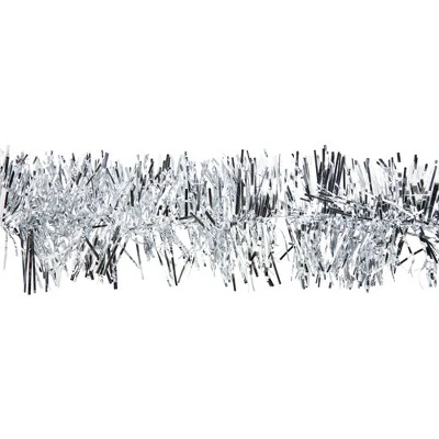 Northlight 50' x 2.5" Unlit Shiny Silver 8-Ply Foil Tinsel Christmas Garland 4 Northlight 50' x 2.5" Unlit Shiny Silver 8-Ply Foil Tinsel Christmas Garland - Image 2