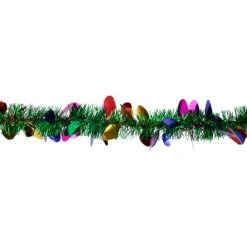 Northlight 50' x 2" Green and Multi-Color Christmas Light Bulb Wrapped Tinsel Garland - Unlit -Northlight Christmas Store GUEST c7dea79a 1d24 4076 a880 db798ee4c5ac