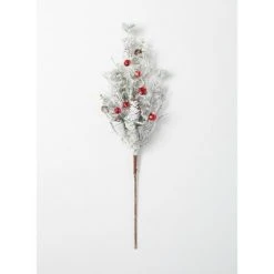 Sullivans Flocked Pine & Bell Artificial Stem 32"H Green